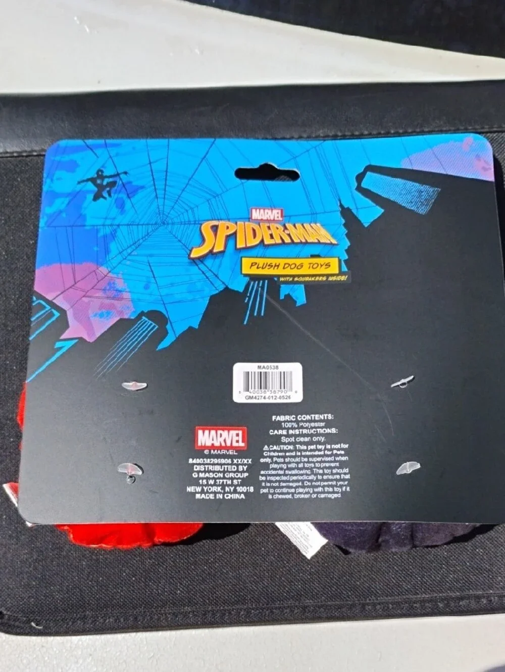 Marvel Spider-Man & Venom Plush Dog Toy Pair in Red, Black, White